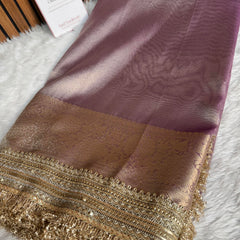 Maharani Tissue Silk Saree – Lilac Purple