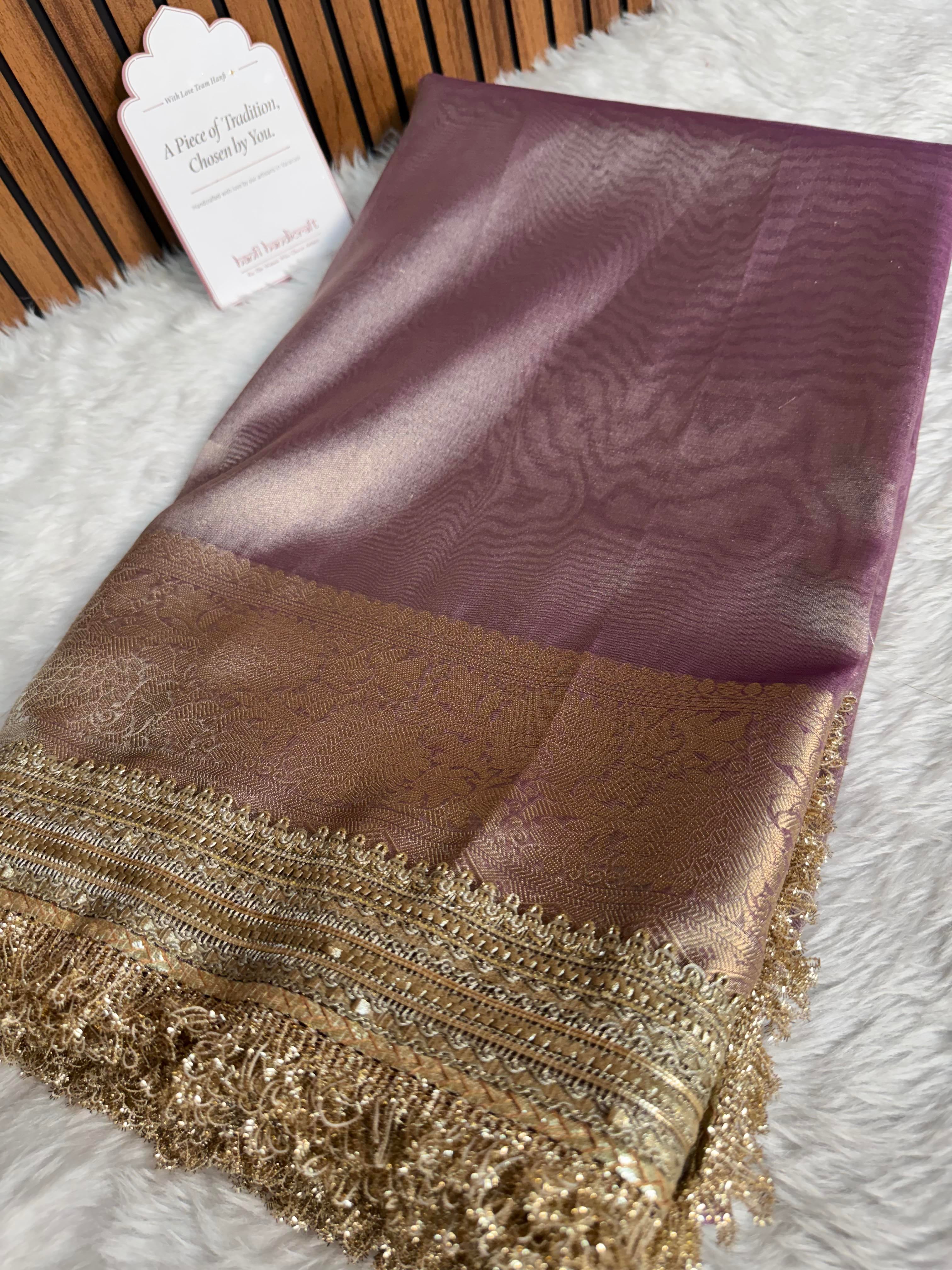 Maharani Tissue Silk Saree – Lilac Purple