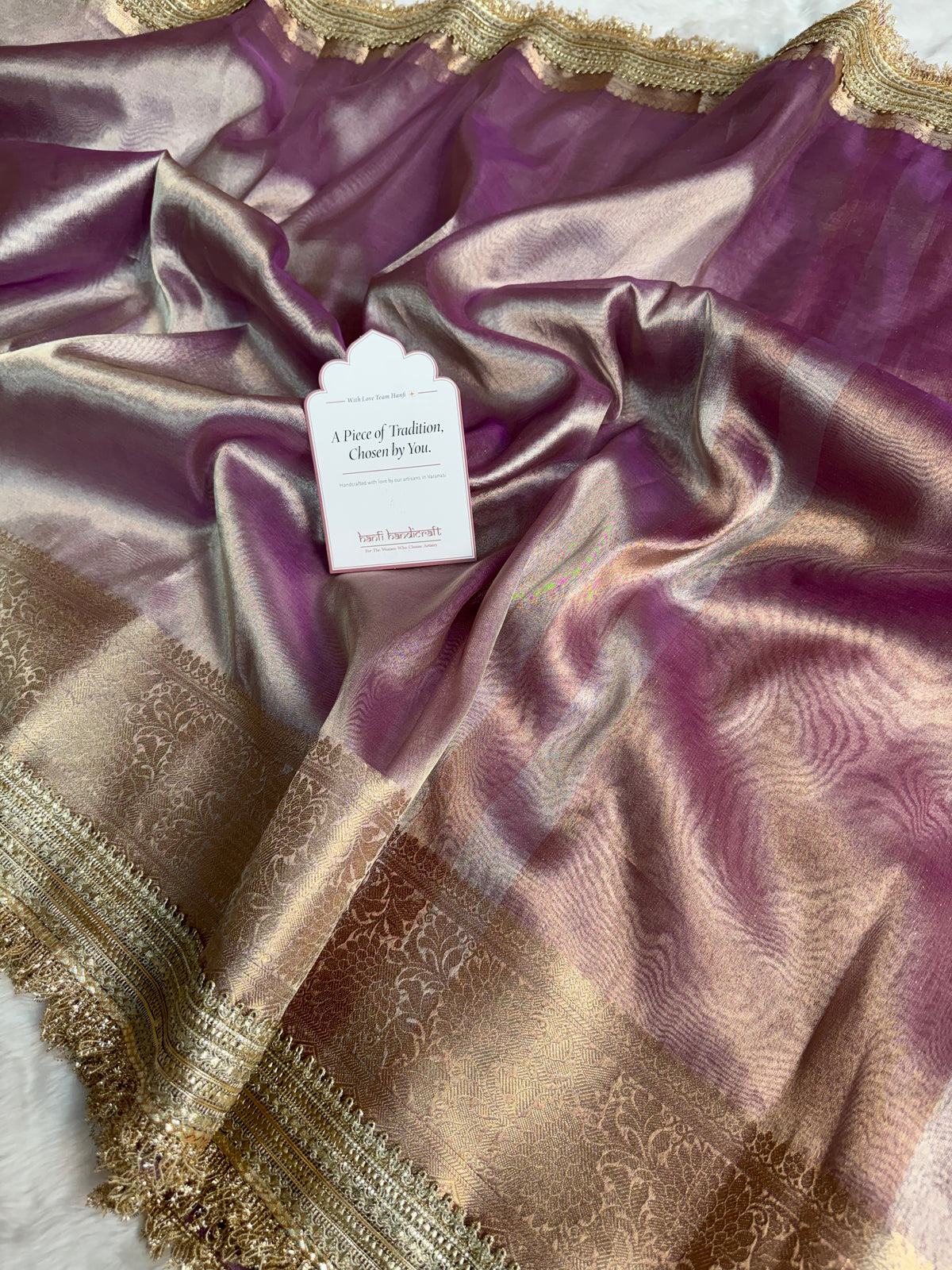 Maharani Tissue Silk Saree – Lilac Purple