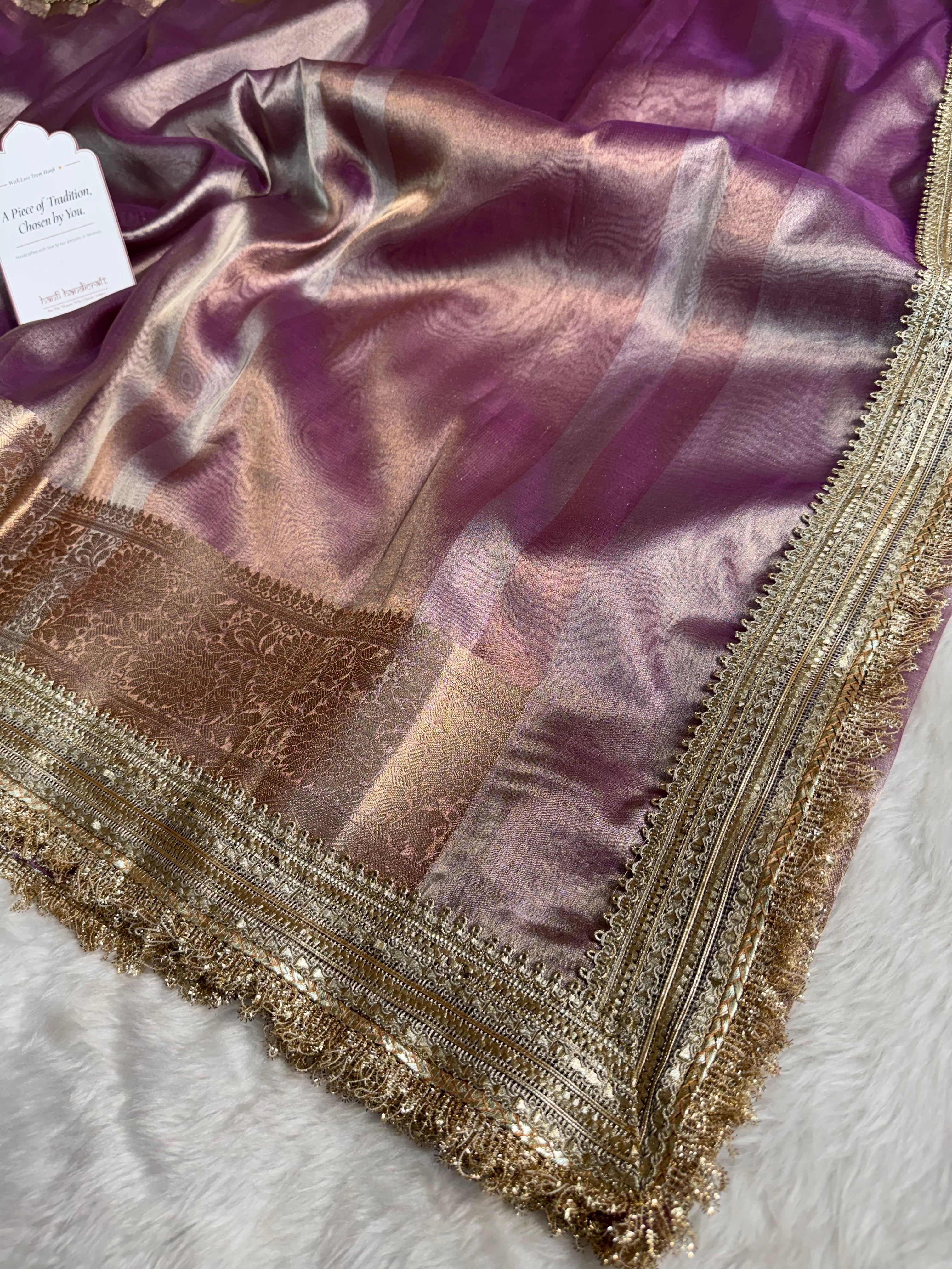 Maharani Tissue Silk Saree – Lilac Purple