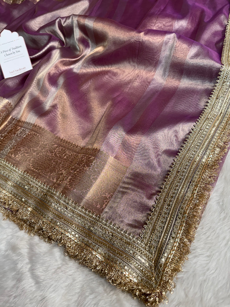 Maharani Tissue Silk Saree – Lilac Purple