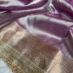 Maharani Tissue Silk Saree – Lilac Purple