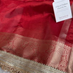 Maharani Tissue Silk Saree – Bold Red