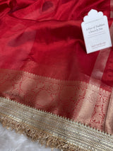 Maharani Tissue Silk Saree – Bold Red