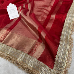 Maharani Tissue Silk Saree – Bold Red