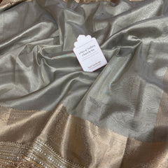 Maharani Tissue Silk Saree – Moonlit Grey