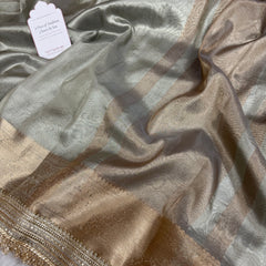 Maharani Tissue Silk Saree – Moonlit Grey