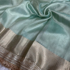 Maharani Tissue Silk Saree – Sea Green