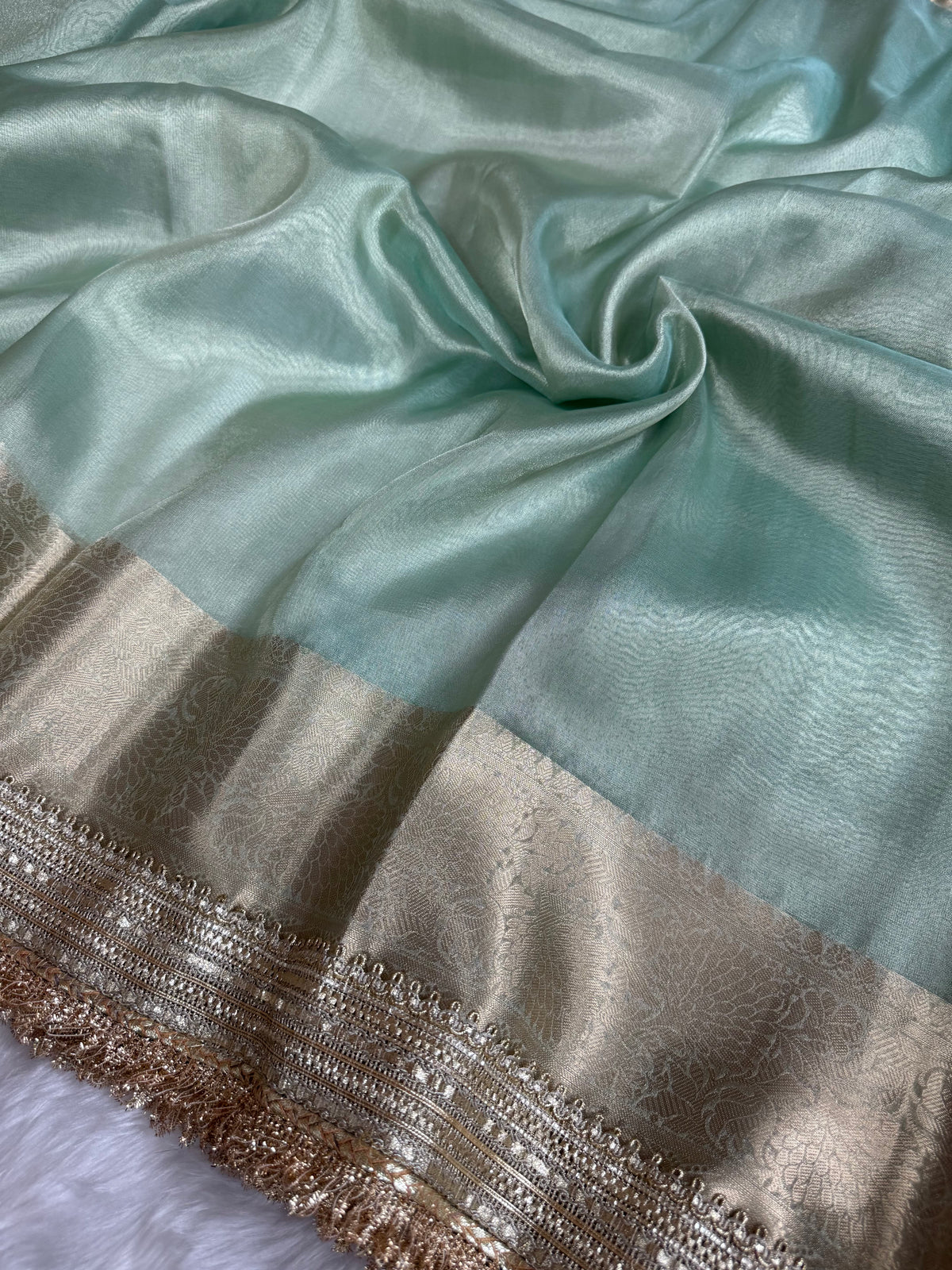 Maharani Tissue Silk Saree – Sea Green