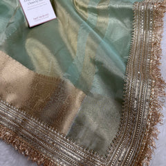 Maharani Tissue Silk Saree – Sea Green