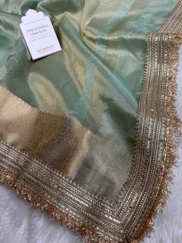 Maharani Tissue Silk Saree – Sea Green