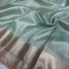 Maharani Tissue Silk Saree – Sea Green