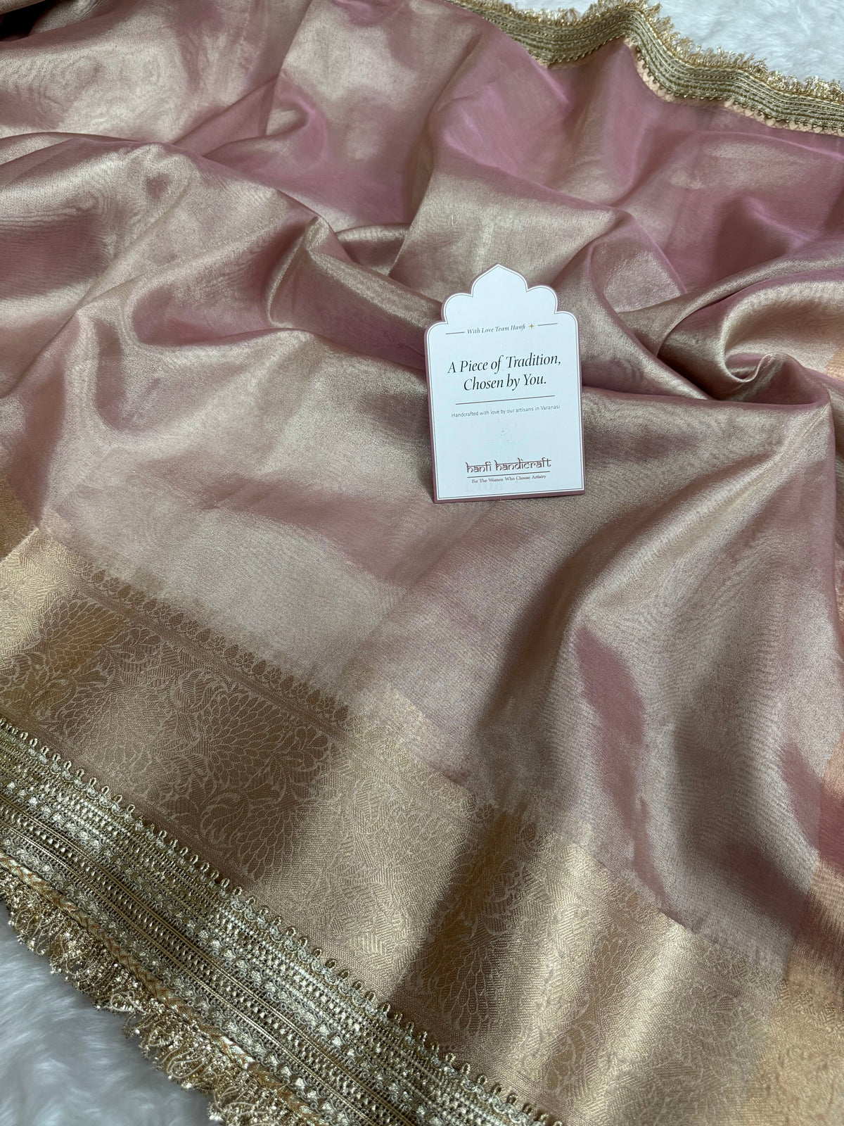 Maharani Tissue Silk Saree – Baby Pink