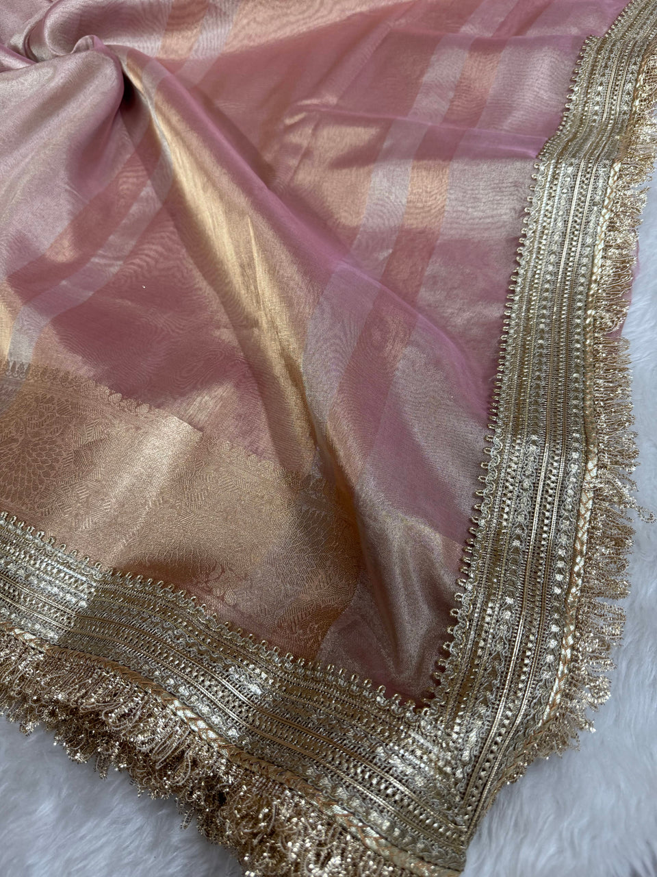 Maharani Tissue Silk Saree – Baby Pink