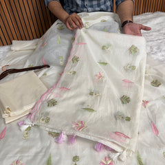 Mehr Mul Chanderi Suit Un-stitched – Blush Meadow
