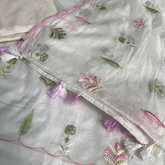 Mehr Mul Chanderi Suit Un-stitched – Blush Meadow