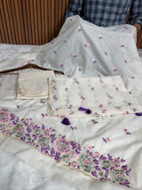 Mehr Mul Chanderi Suit Un-stitched – Violet Blossom
