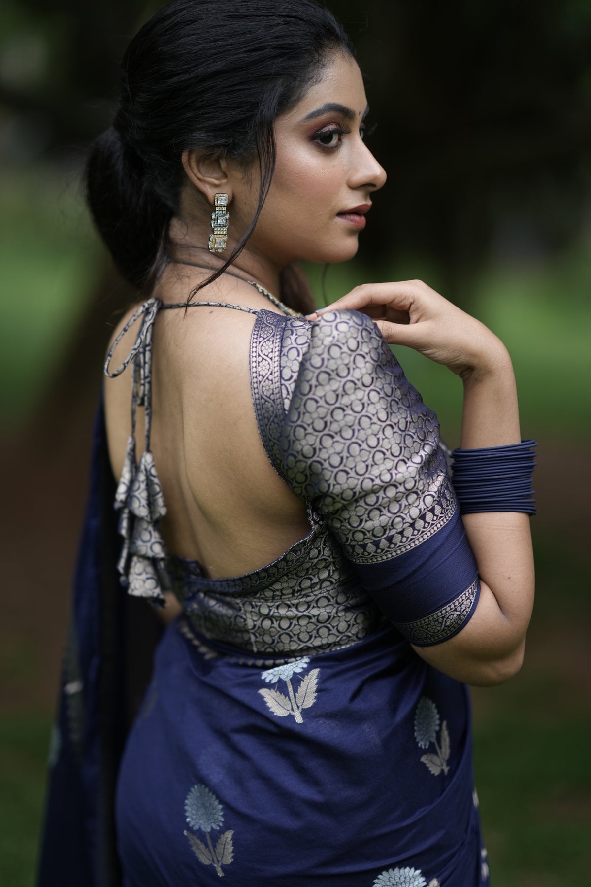 Ethereal Banarasi Woven Soft Silk Saree | Sona Rupa Zari Flower Design