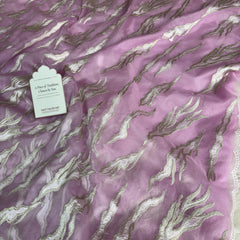 Lavender Haze Modern Zari Embroidered Kora Organza Saree