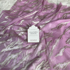 Lavender Haze Modern Zari Embroidered Kora Organza Saree