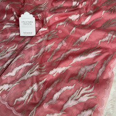 Rosewood Blush Modern Zari Embroidered Kora Organza Saree