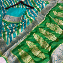 Rangkat Pure Khaddi Chiffon Banarasi Saree