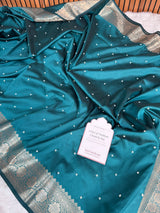 Saffire Green Kusumika Pearl Handwork Soft Silk Saree
