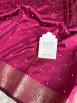 Rani Pink Kusumika Pearl Handwork Soft Silk Saree