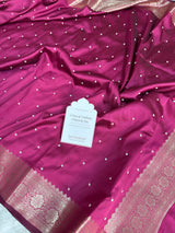 Rani Pink Kusumika Pearl Handwork Soft Silk Saree