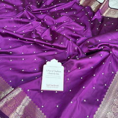 Magenta Purple Kusumika Pearl Handwork Soft Silk Saree