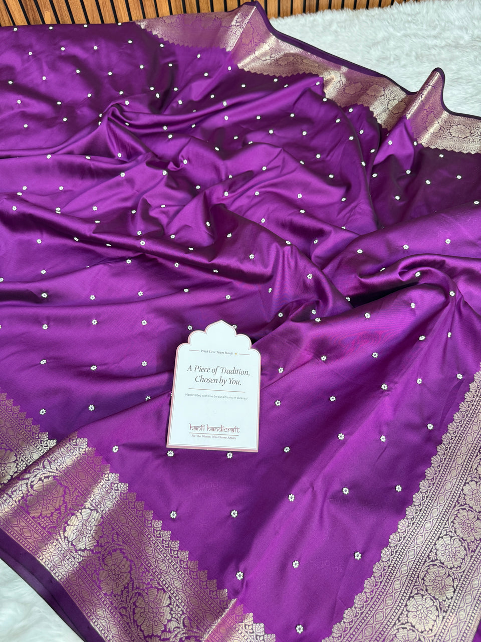 Magenta Purple Kusumika Pearl Handwork Soft Silk Saree