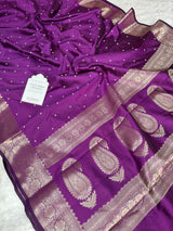 Magenta Purple Kusumika Pearl Handwork Soft Silk Saree