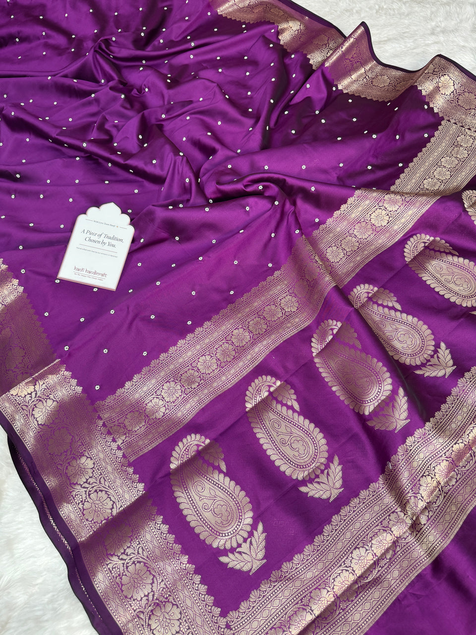 Magenta Purple Kusumika Pearl Handwork Soft Silk Saree