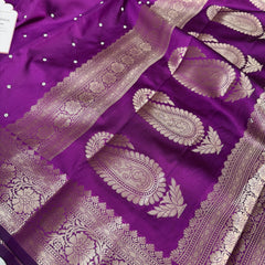 Magenta Purple Kusumika Pearl Handwork Soft Silk Saree