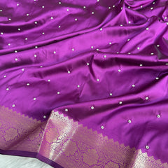 Magenta Purple Kusumika Pearl Handwork Soft Silk Saree