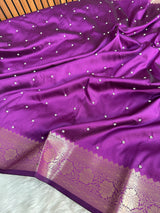 Magenta Purple Kusumika Pearl Handwork Soft Silk Saree