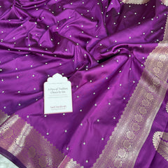 Magenta Purple Kusumika Pearl Handwork Soft Silk Saree