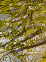 Olive Green Rangmahal Sona-Rupa Banarasi Mashru Silk Saree