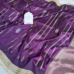 Mulberry Wine Shahi Nazakat Banarasi Soft Silk Saree