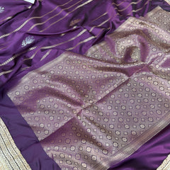 Mulberry Wine Shahi Nazakat Banarasi Soft Silk Saree