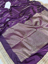 Mulberry Wine Shahi Nazakat Banarasi Soft Silk Saree