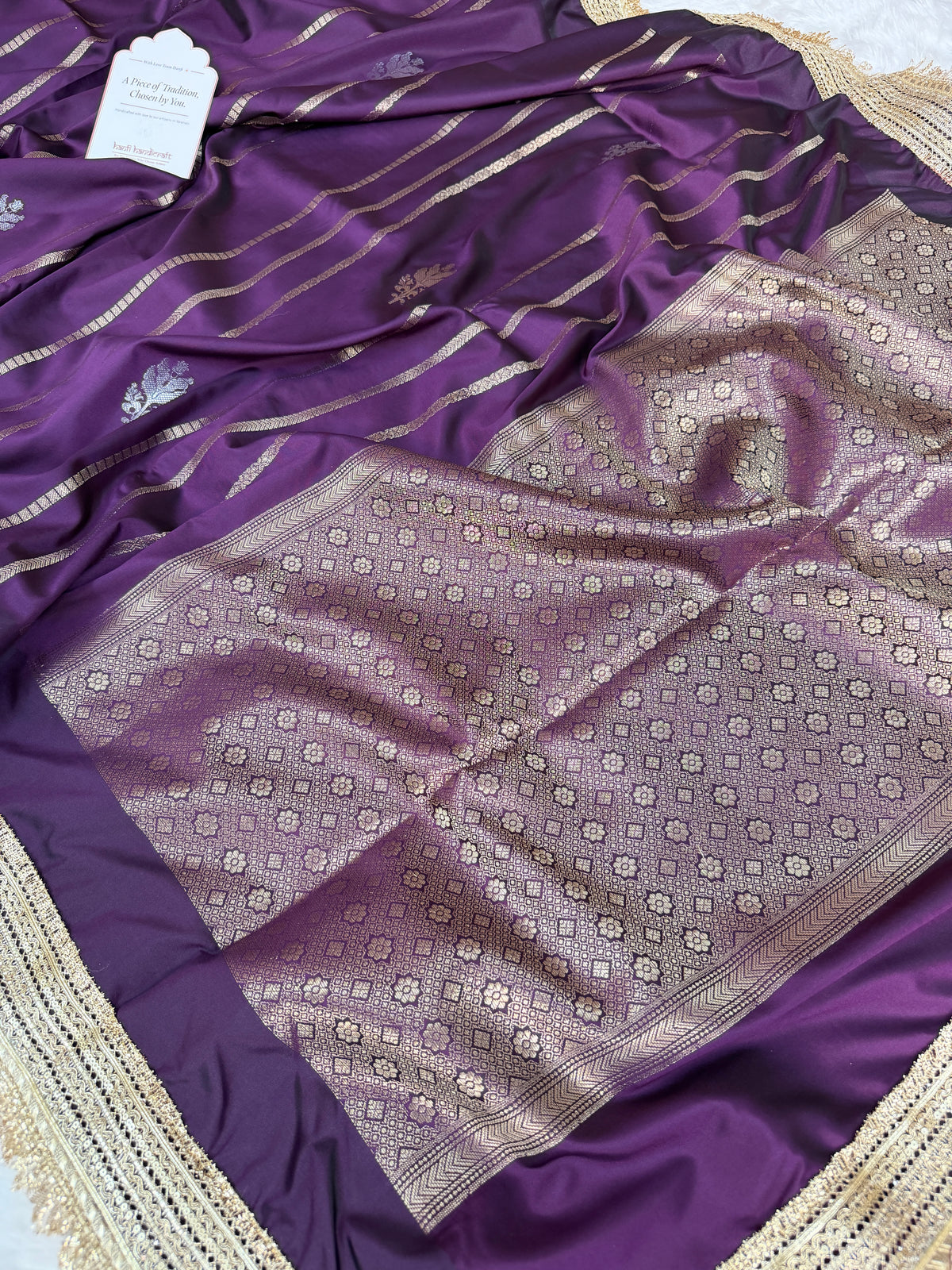 Mulberry Wine Shahi Nazakat Banarasi Soft Silk Saree