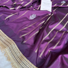 Mulberry Wine Shahi Nazakat Banarasi Soft Silk Saree