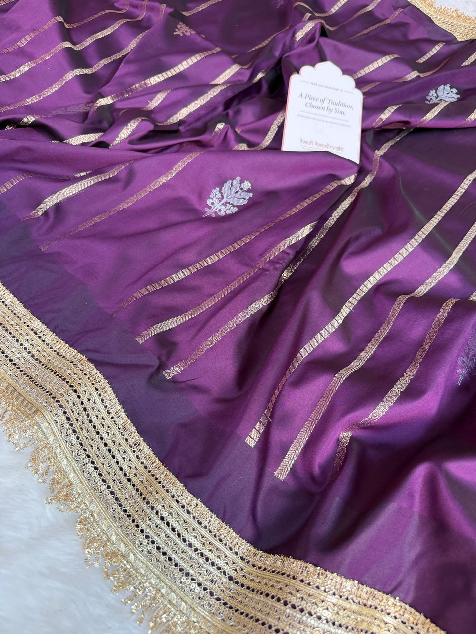 Mulberry Wine Shahi Nazakat Banarasi Soft Silk Saree