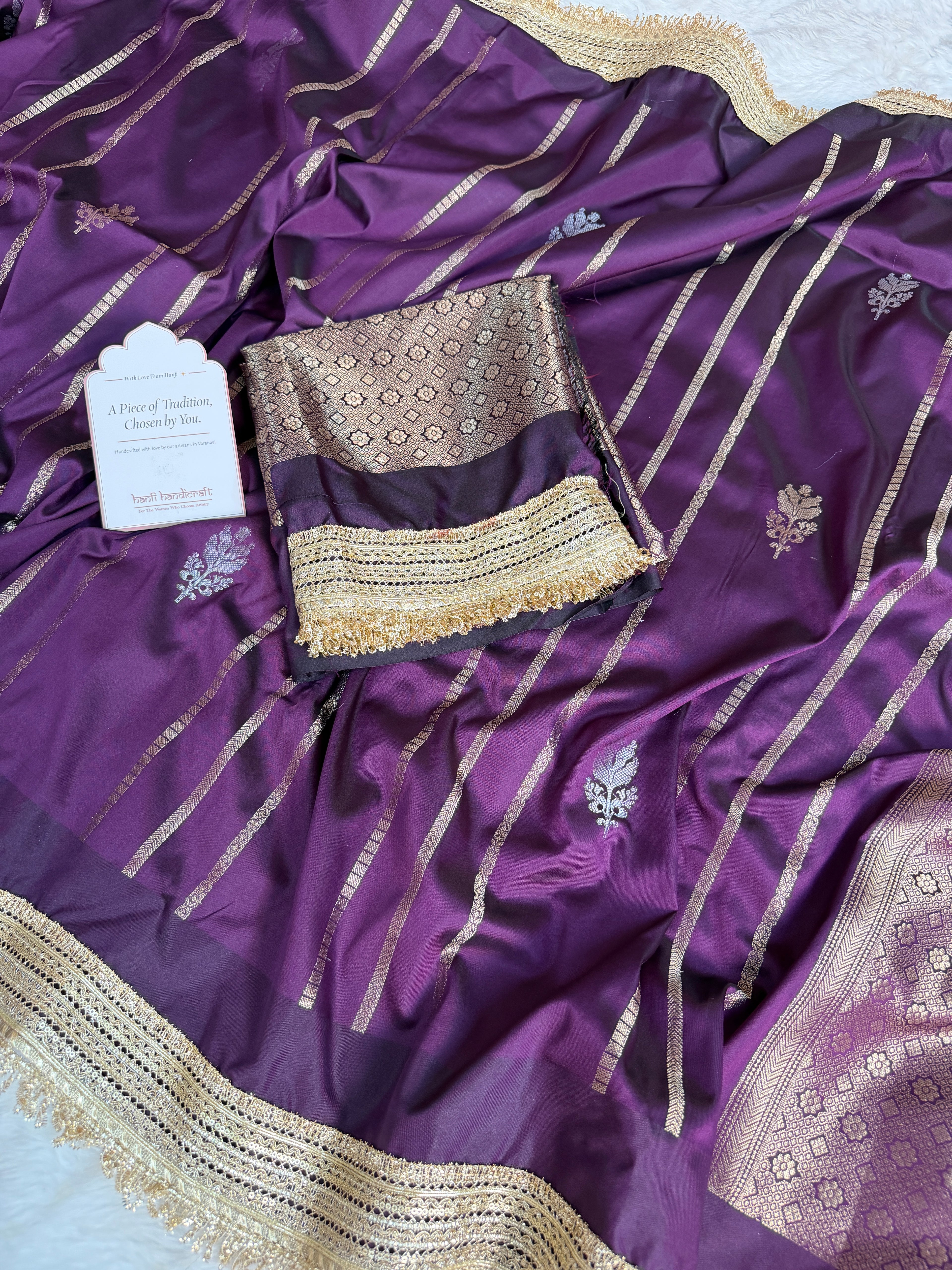 Mulberry Wine Shahi Nazakat Banarasi Soft Silk Saree