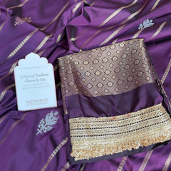 Mulberry Wine Shahi Nazakat Banarasi Soft Silk Saree