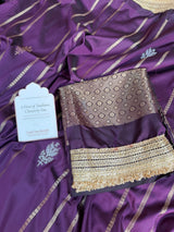 Mulberry Wine Shahi Nazakat Banarasi Soft Silk Saree