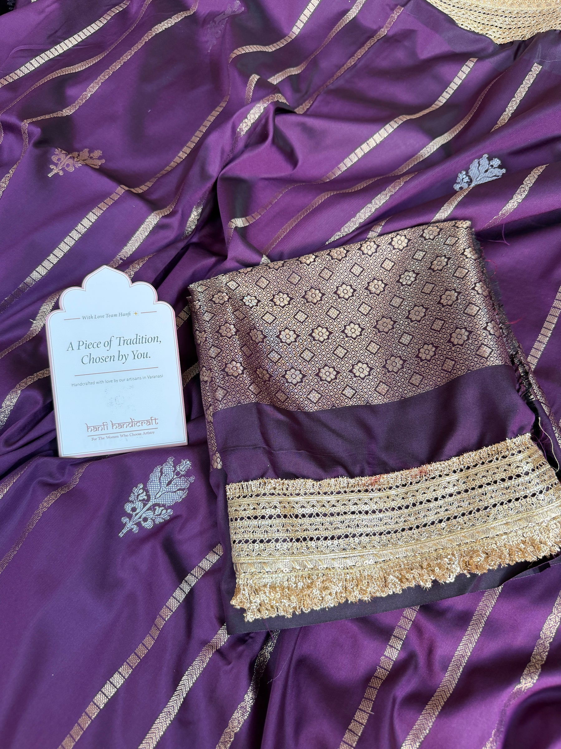 Mulberry Wine Shahi Nazakat Banarasi Soft Silk Saree