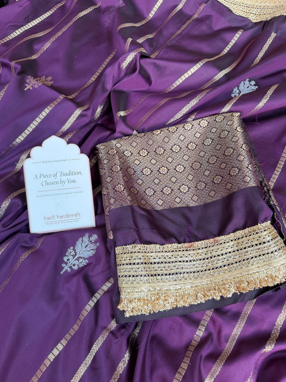 Mulberry Wine Shahi Nazakat Banarasi Soft Silk Saree