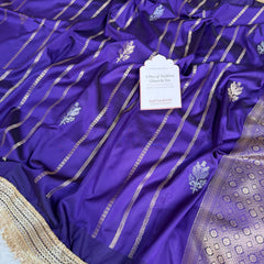 Imperial Violet Shahi Nazakat Banarasi Soft Silk Saree